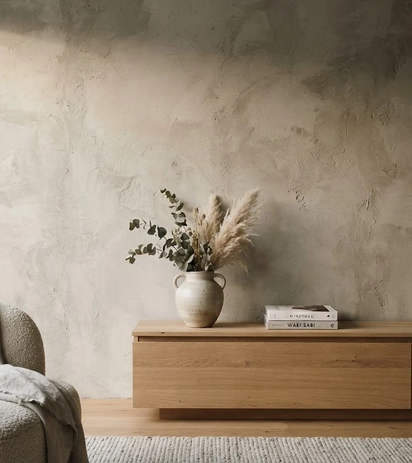 Bertels Malerfachbetrieb - Wohnzimmer mit gekalkter Wand